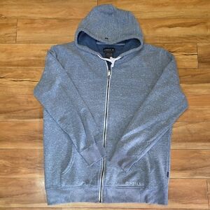 O'Neill Size Large Zip-Up Fleece Sweatshirt Hoodie Heathered Gray Surf